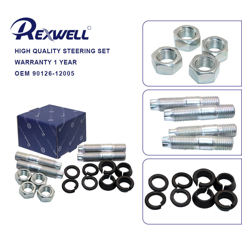 Durable Using Auto Car Hex Lobular 90126-12005 Front Steering Knuckle Bolt Stud Set Kit for Toyota Land Cruiser Pickup FZJ7# 2007